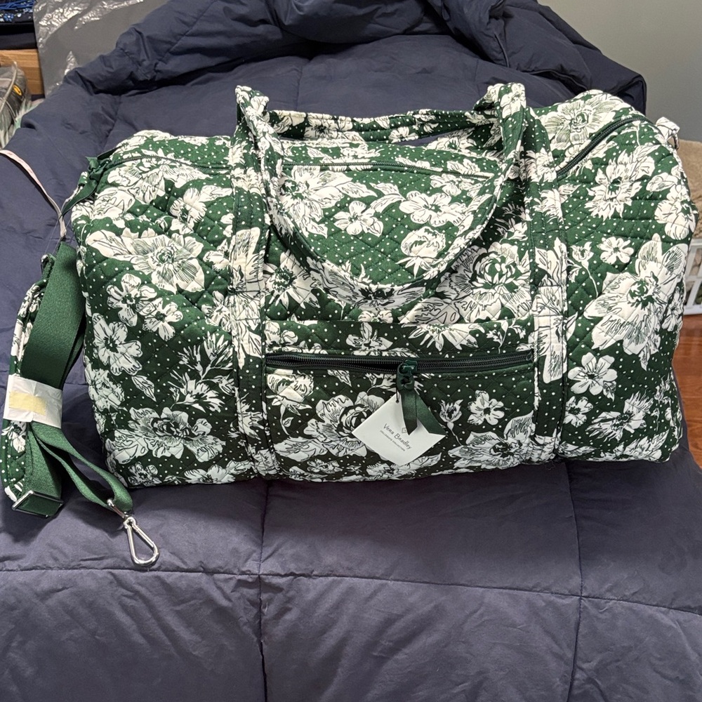 Vera Bradley Green Floral Travel Bag